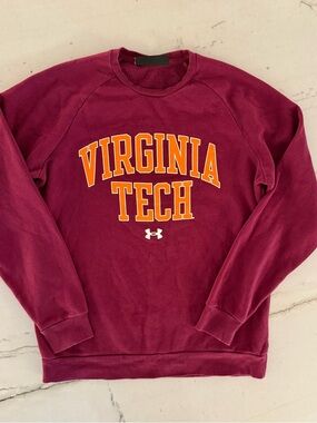 Under Armour Sweatshirt Pullover Virginia Tech Maroon Red Jacket Medium